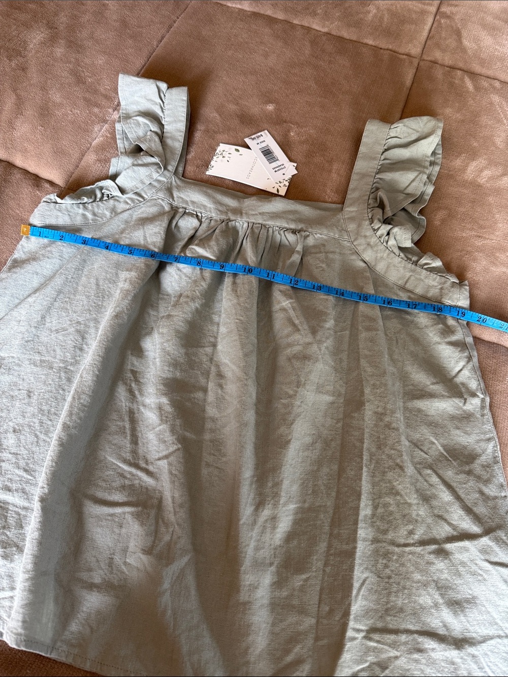 Light Sage Ruffle Strap Tank Top - Picture 3 of 7